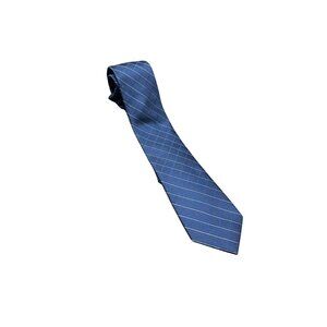 Calvin Klein Plaid Silk Tie Blue One Size Adjustable Fit Career Business Casual